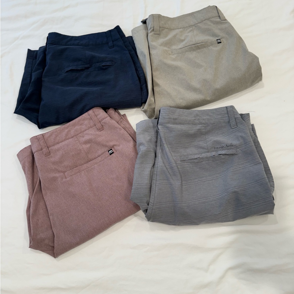 4 pair Travis Mathew Shorts size 34-like new